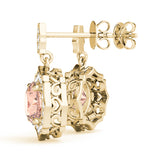 0.75-2.5ct Round Gemstone Diamond Drop Earrings in Gold & Platinum