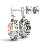0.75-2.5ct Round Gemstone Diamond Drop Earrings in Gold & Platinum
