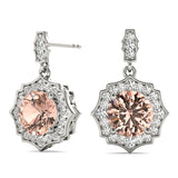 0.75-2.5ct Round Gemstone Diamond Drop Earrings in Gold & Platinum
