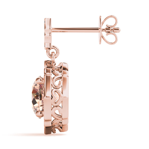 0.75-2.5ct Round Gemstone Diamond Drop Earrings in Gold & Platinum