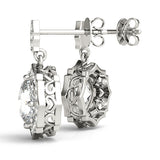 1.25-2.5ct Floral Diamond Drop Earrings in Gold & Platinum