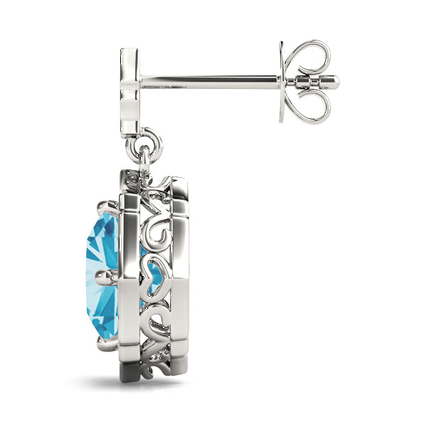 1.25-2.5ct Floral Diamond Drop Earrings in Gold & Platinum