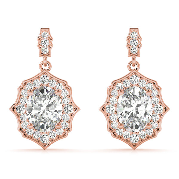 0.5-2.0ct Floral Diamond Drop Earrings in Gold & Platinum