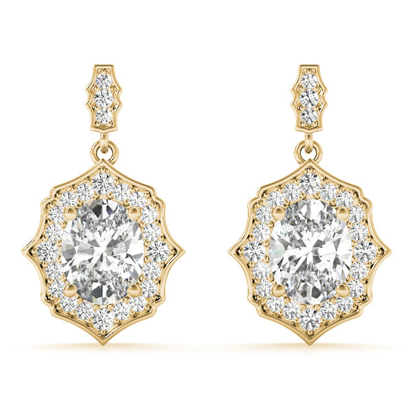 0.5-2.0ct Floral Diamond Drop Earrings in Gold & Platinum