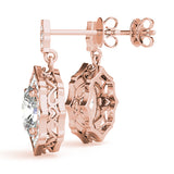 0.5-2.0ct Floral Diamond Drop Earrings in Gold & Platinum