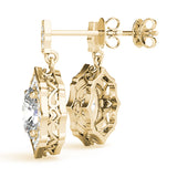 0.5-2.0ct Floral Diamond Drop Earrings in Gold & Platinum