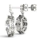 0.5-2.0ct Floral Diamond Drop Earrings in Gold & Platinum