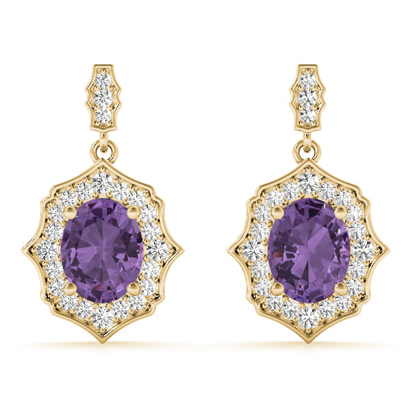 0.5-2.0ct Floral Diamond Drop Earrings in Gold & Platinum