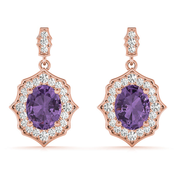 0.5-2.0ct Floral Diamond Drop Earrings in Gold & Platinum