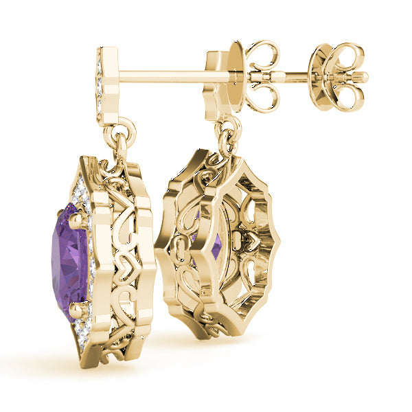 0.5-2.0ct Floral Diamond Drop Earrings in Gold & Platinum