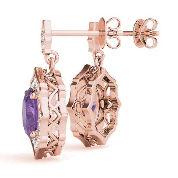 0.5-2.0ct Floral Diamond Drop Earrings in Gold & Platinum
