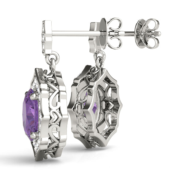 0.5-2.0ct Floral Diamond Drop Earrings in Gold & Platinum