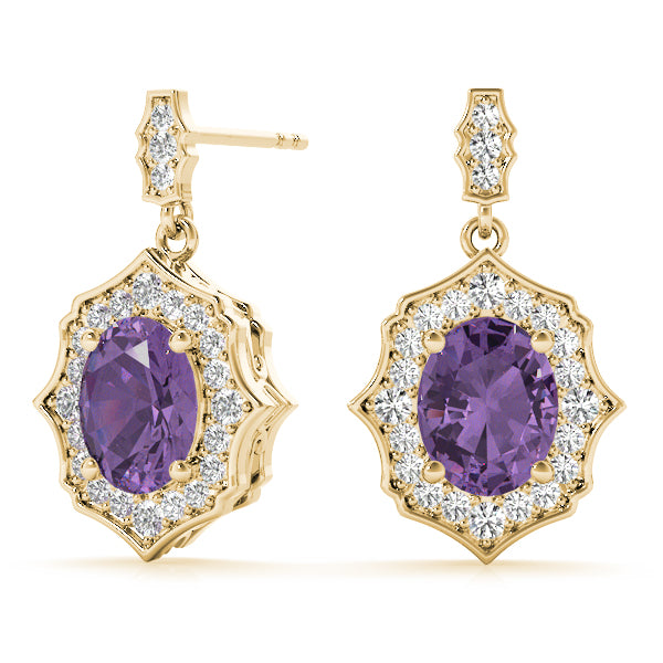 0.5-2.0ct Floral Diamond Drop Earrings in Gold & Platinum
