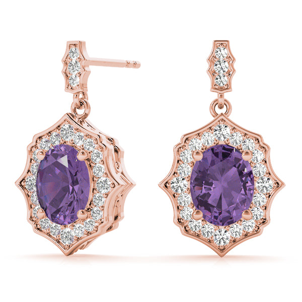 0.5-2.0ct Floral Diamond Drop Earrings in Gold & Platinum