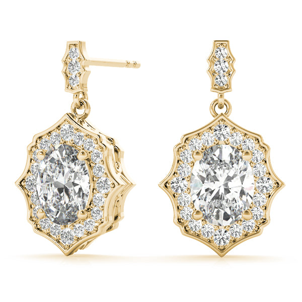 0.5-2.0ct Floral Diamond Drop Earrings in Gold & Platinum