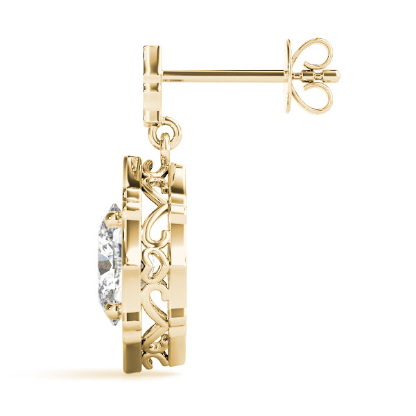 0.5-2.0ct Floral Diamond Drop Earrings in Gold & Platinum