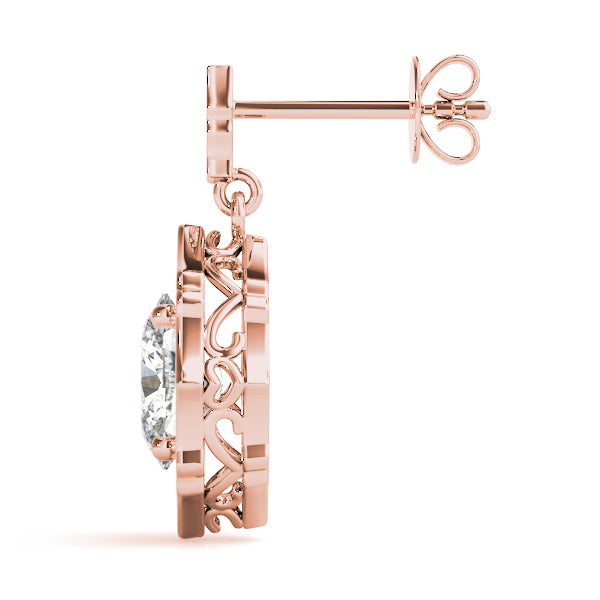 0.5-2.0ct Floral Diamond Drop Earrings in Gold & Platinum
