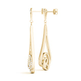 0.75ct Teardrop Diamond Drop Earrings in Gold & Platinum