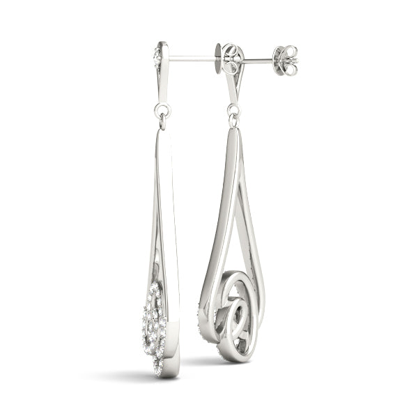 0.75ct Teardrop Diamond Drop Earrings in Gold & Platinum