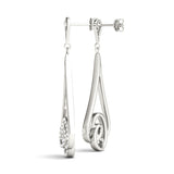 0.75ct Teardrop Diamond Drop Earrings in Gold & Platinum