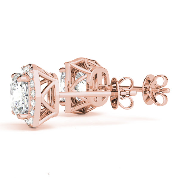 1.75-2.5ct Square Diamond Stud Earrings in Gold & Platinum