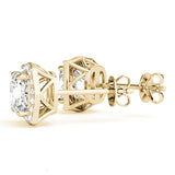 1.75-2.5ct Square Diamond Stud Earrings in Gold & Platinum