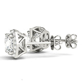 1.75-2.5ct Square Diamond Stud Earrings in Gold & Platinum