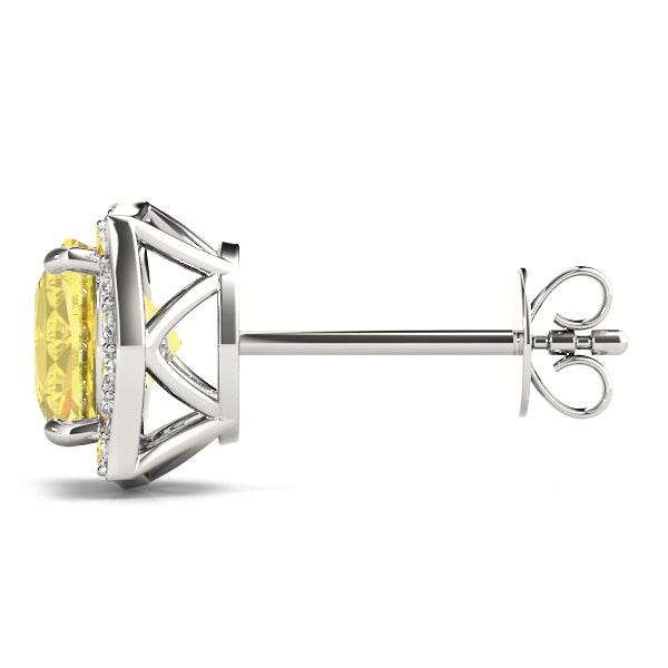 1.75-2.5ct Square Diamond Stud Earrings in Gold & Platinum