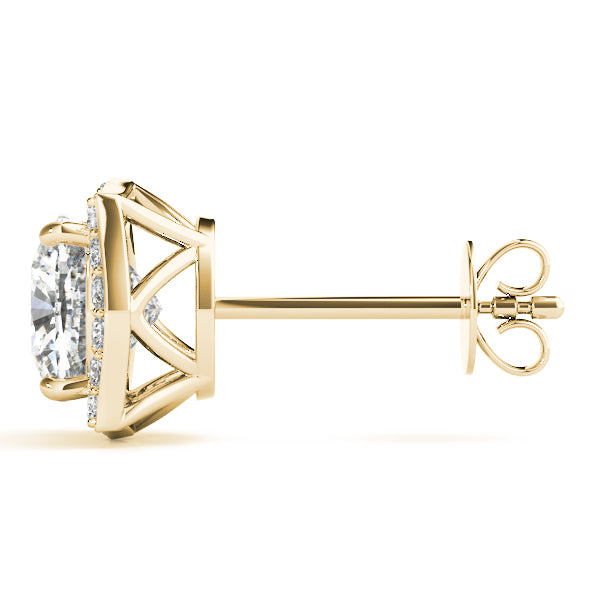 1.75-2.5ct Square Diamond Stud Earrings in Gold & Platinum