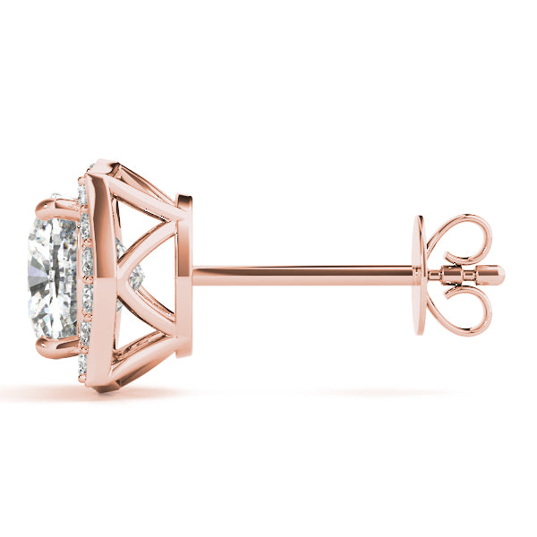 1.75-2.5ct Square Diamond Stud Earrings in Gold & Platinum