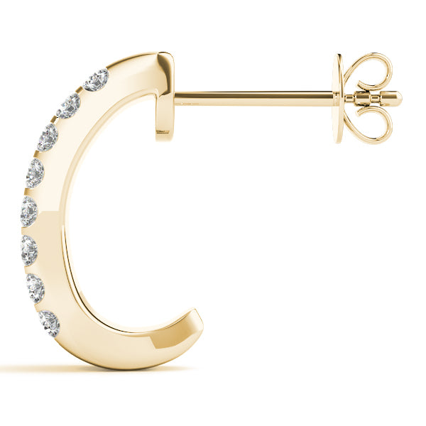 0.2-1.0ct  Huggie Diamond Hoop Earrings in Gold & Platinum