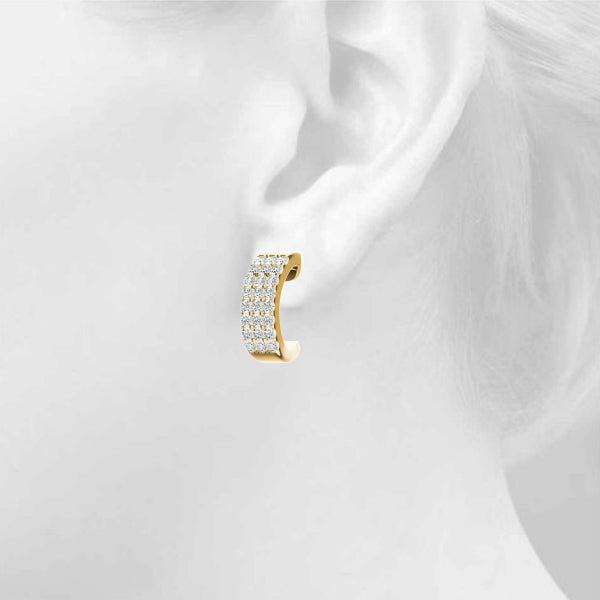 0.2-1.0ct  Huggie Diamond Hoop Earrings in Gold & Platinum
