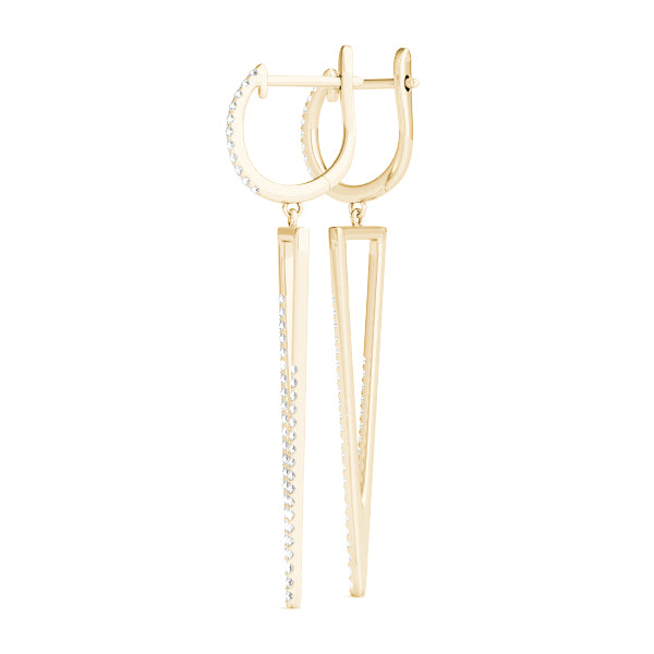 0.5ct Triangle Diamond Drop Earrings in Gold & Platinum