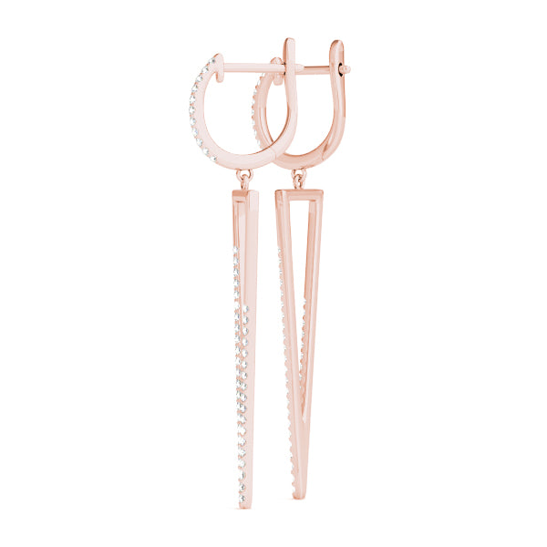0.5ct Triangle Diamond Drop Earrings in Gold & Platinum