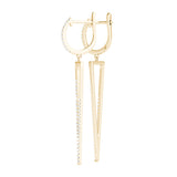 0.5ct Triangle Diamond Drop Earrings in Gold & Platinum