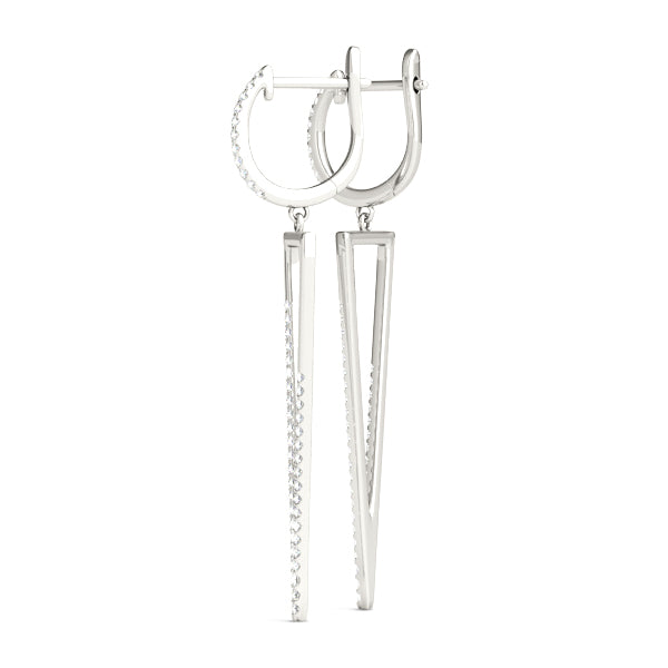 0.5ct Triangle Diamond Drop Earrings in Gold & Platinum