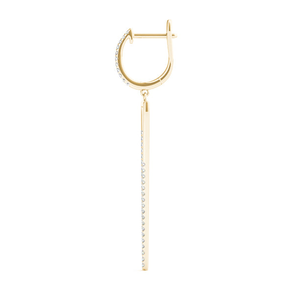 0.5ct Triangle Diamond Drop Earrings in Gold & Platinum