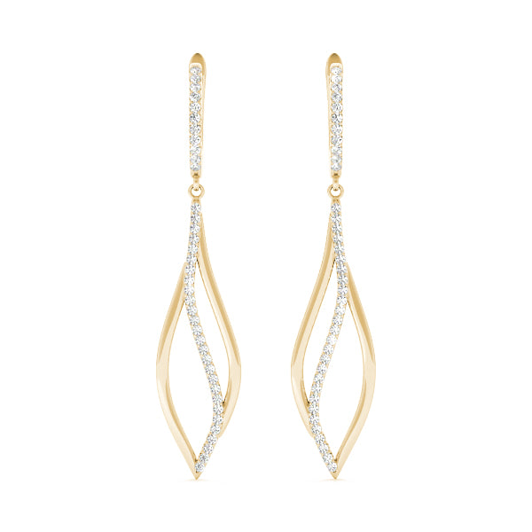0.33ct Marquise Diamond Drop Earrings in Gold & Platinum