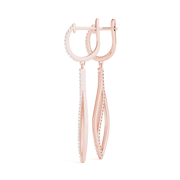 0.33ct Marquise Diamond Drop Earrings in Gold & Platinum