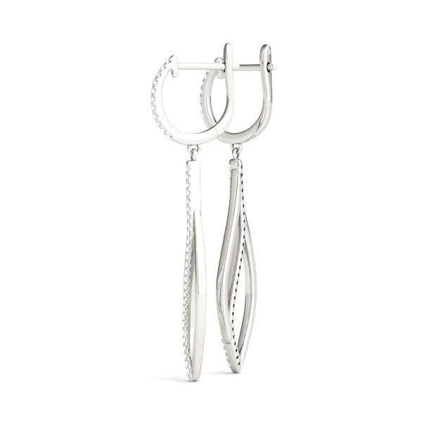 0.33ct Marquise Diamond Drop Earrings in Gold & Platinum