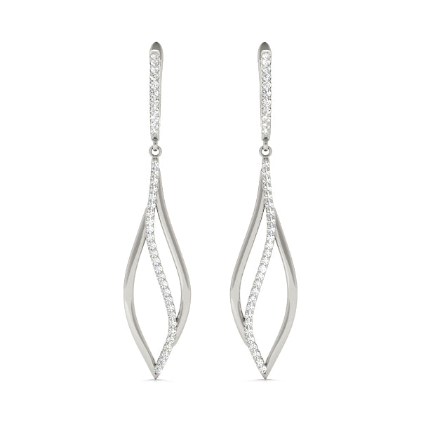 0.33ct Marquise Diamond Drop Earrings in Gold & Platinum