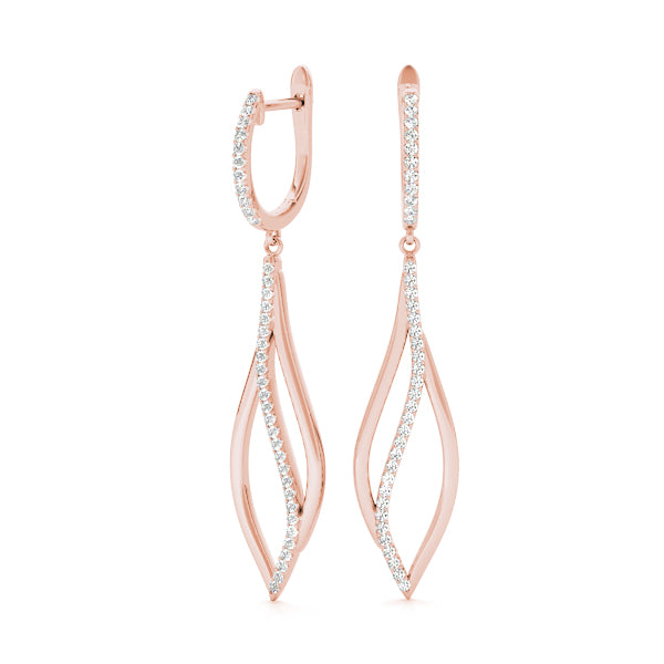 0.33ct Marquise Diamond Drop Earrings in Gold & Platinum
