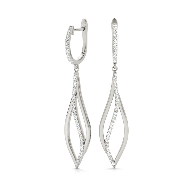 0.33ct Marquise Diamond Drop Earrings in Gold & Platinum