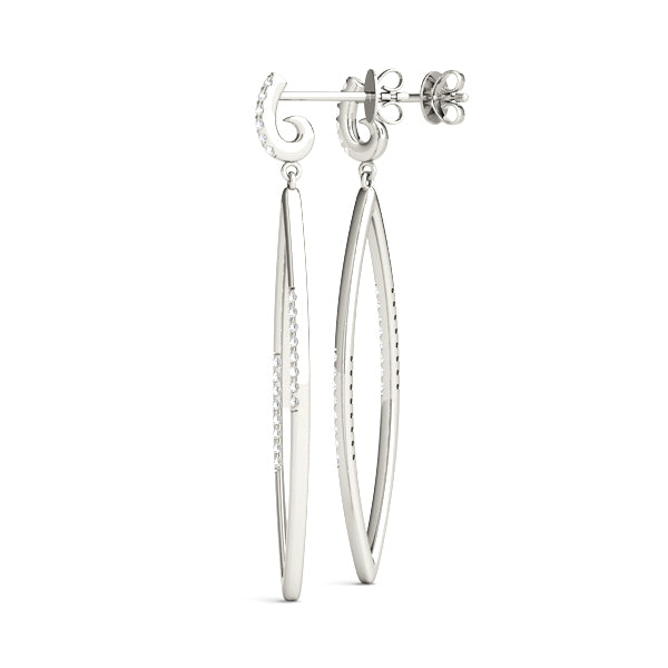 0.2ct Marquise Diamond Drop Earrings in Gold & Platinum