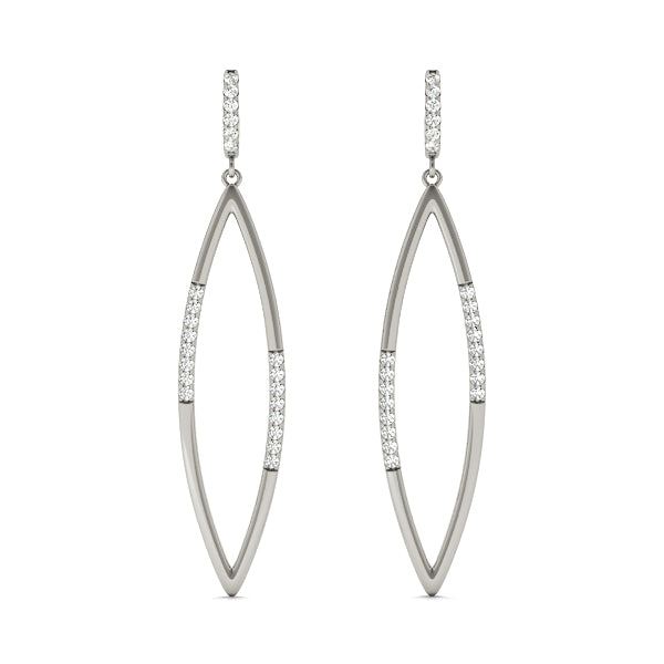 0.2ct Marquise Diamond Drop Earrings in Gold & Platinum