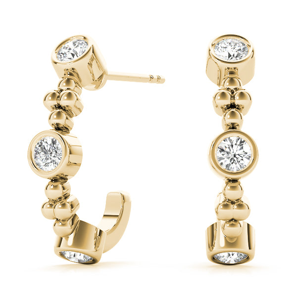 0.25-1.0ct Cluster Diamond Hoop Earrings in Gold & Platinum