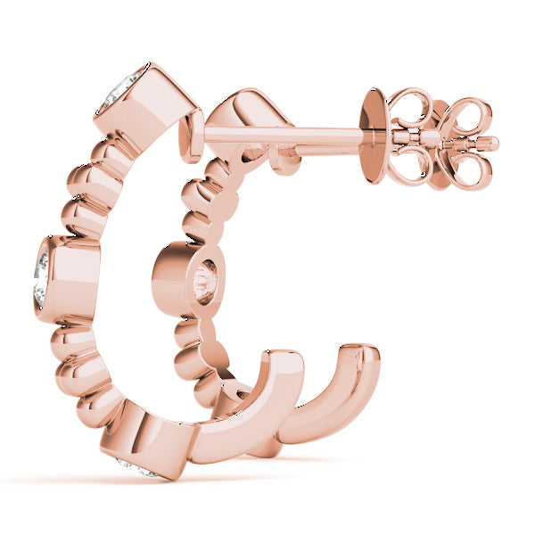 0.25-1.0ct Cluster Diamond Hoop Earrings in Gold & Platinum
