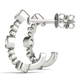 0.25-1.0ct Cluster Diamond Hoop Earrings in Gold & Platinum