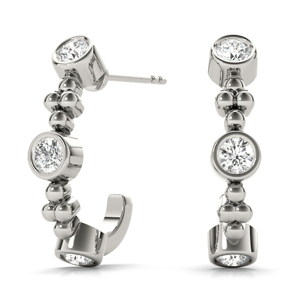 0.25-1.0ct Cluster Diamond Hoop Earrings in Gold & Platinum