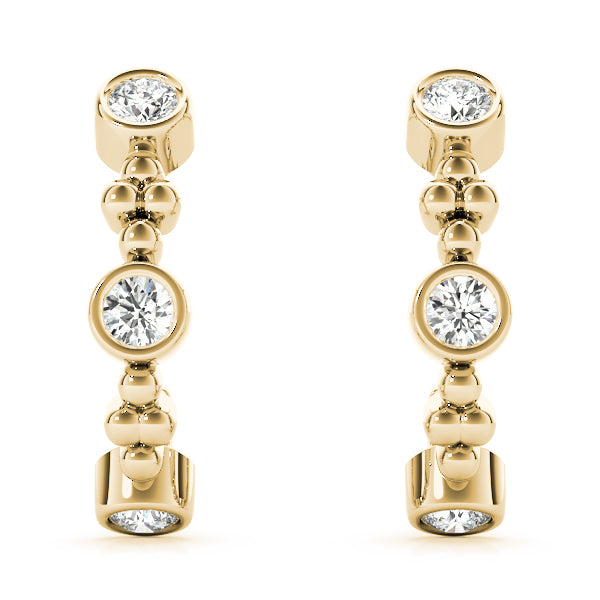 0.25-1.0ct Cluster Diamond Hoop Earrings in Gold & Platinum